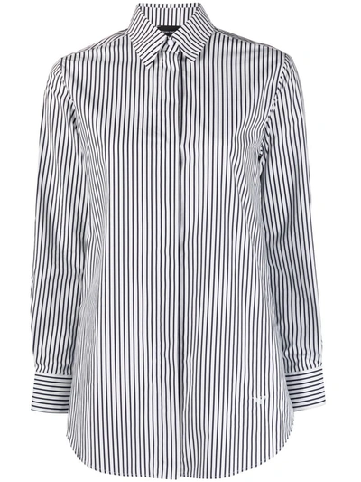 Emporio Armani Striped Poplin Button-down Shirt In Pattern