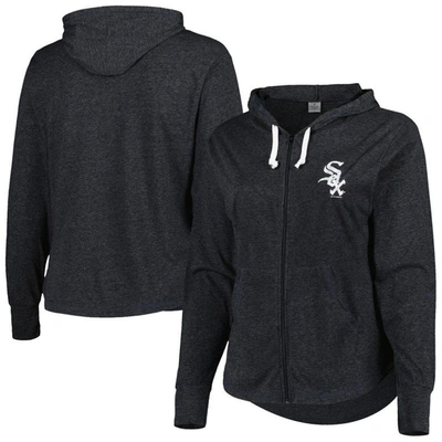 Soft As A Grape Black Chicago White Sox Plus Size Full-zip Tri-blend Hoodie