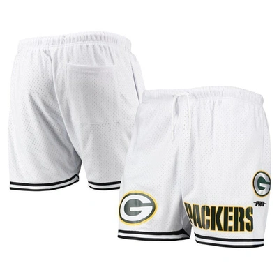 Pro Standard Men's  White, Black Green Bay Packers Mesh Shorts In White,black