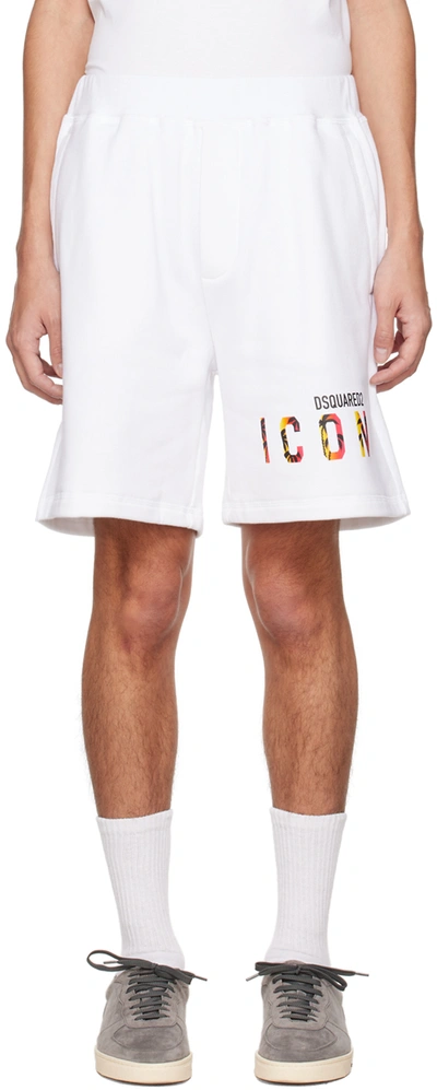 Dsquared2 Icon Sunset Shorts In White