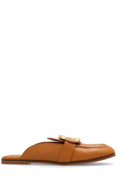 See By Chloé See By Chloe Women's Chany Logo Accent Brown Mules In Tan