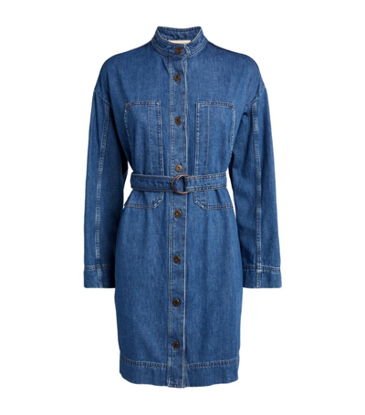 Weekend Max Mara Finito Belted Denim Dress In Blue