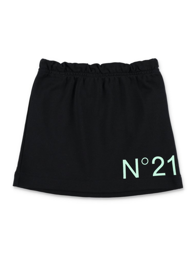 N°21 Kids' Logo-print Mini Skirt In Black
