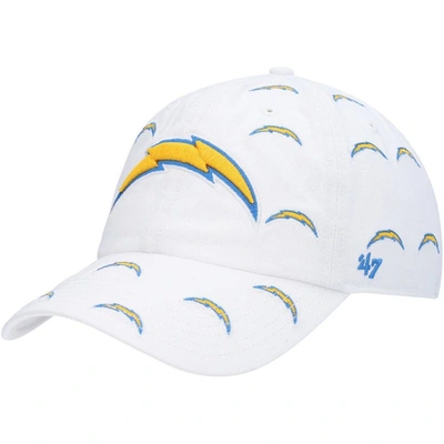 47 ' White Los Angeles Chargers Team Confetti Clean Up Adjustable Hat