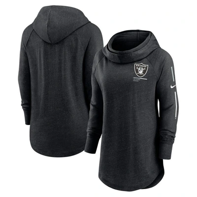 Nike Black Las Vegas Raiders Minimal Statement Raglan Funnel Neck Pullover Hoodie