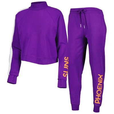 Lusso Purple Phoenix Suns Maddie & Matildas Raglan Tri-blend Pullover Hoodie & Jogger Pants Set