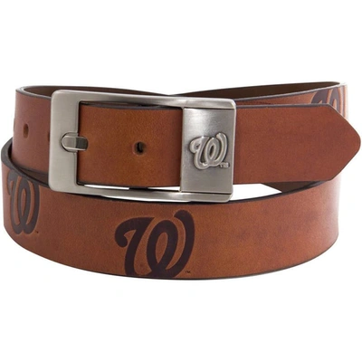 Eagles Wings Washington Nationals Brandish Leather Belt In Brown