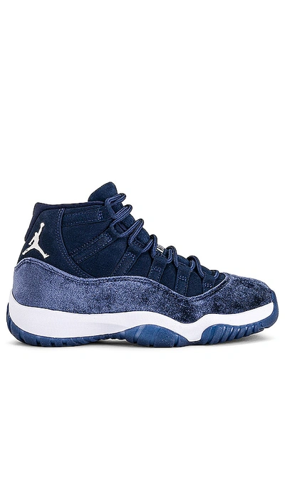 Jordan Nike Air  11 Retro Sneaker In Midnight Navy/ Silver/ White