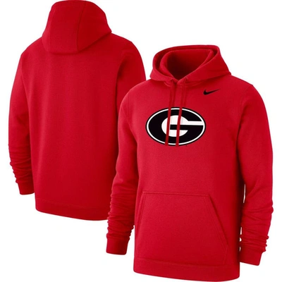 Nike Red Georgia Bulldogs Primary Logo Club Fleece Pullover Hoodie