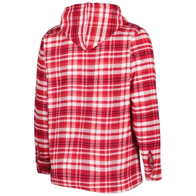 Profile Scarlet/black Ohio State Buckeyes Plus Size Mainstay Plaid Lightweight Henley Hooded Top
