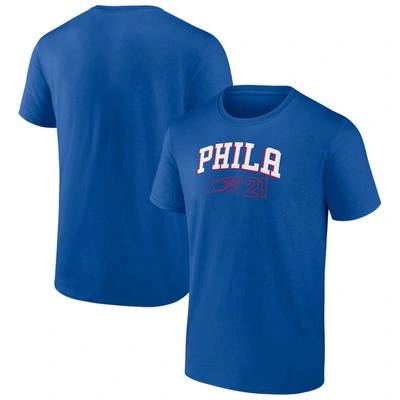 Fanatics Branded Joel Embiid Royal Philadelphia 76ers Name & Number T-shirt