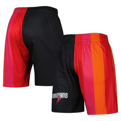 Mitchell & Ness Men's  Black Miami Heat Hardwood Classics 2005 Split Swingman Shorts