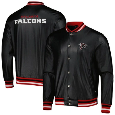 The Wild Collective Black Atlanta Falcons Metallic Bomber Full-snap Jacket