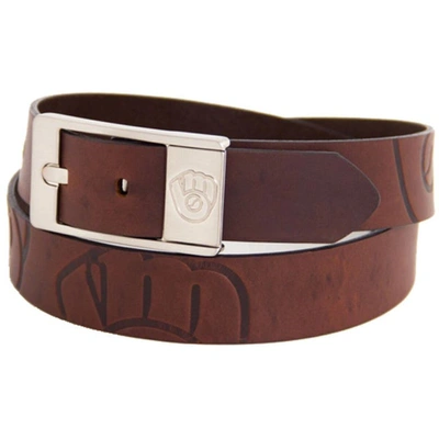 Eagles Wings Brown Milwaukee Brewers Brandish Leather Belt