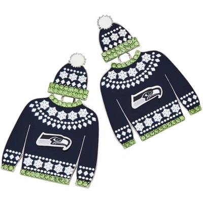 Baublebar Seattle Seahawks Sweater Earrings In Navy