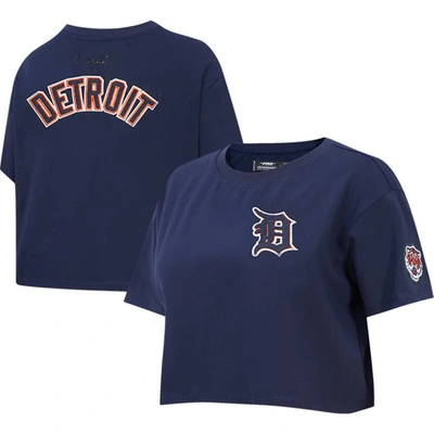 Pro Standard Navy Detroit Tigers Classic Team Boxy Cropped T-shirt