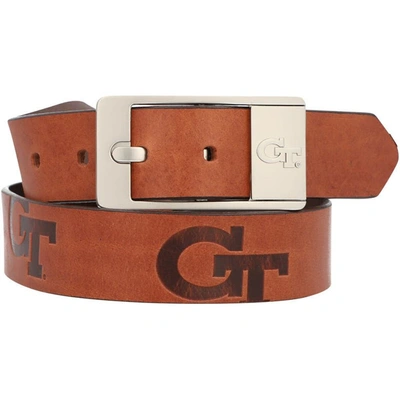 Eagles Wings Georgia Tech Yellow Jackets Brandish Leather Belt In Brown