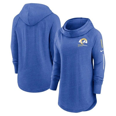 Nike Royal Los Angeles Rams Minimal Statement Raglan Funnel Neck Pullover Hoodie