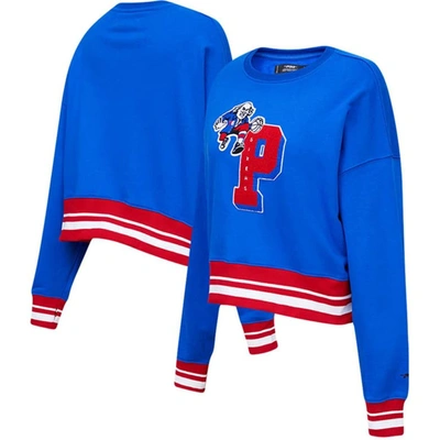 Pro Standard Royal Philadelphia 76ers Mash Up Pullover Sweatshirt