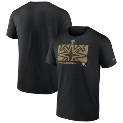 Fanatics Branded Gold Vegas Golden Knights Authentic Pro Core Collection Secondary T-shirt In Black