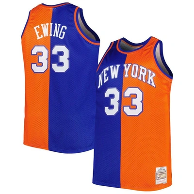 Mitchell & Ness Patrick Ewing Blue/orange New York Knicks Big & Tall Hardwood Classics 1991/92 Split