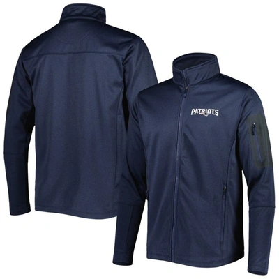 Dunbrooke Heather Navy New England Patriots Freestyle Coated Tech Fleece Full-zip Jacket