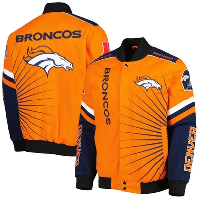 G-iii Sports By Carl Banks Orange Denver Broncos Extreme Redzone Full-snap Varsity Jacket