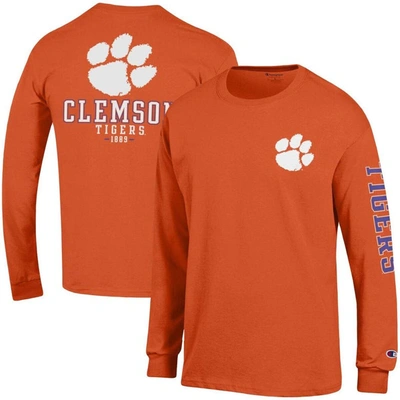 Champion Orange Clemson Tigers Team Stack Long Sleeve T-shirt
