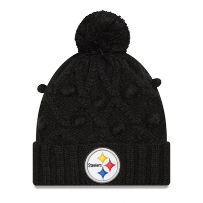 New Era Black Pittsburgh Steelers Toasty Cuffed Knit Hat With Pom