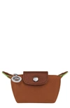 Longchamp Coin Purse Le Pliage Green In Cognac