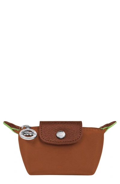 Longchamp Coin Purse Le Pliage Green In Cognac