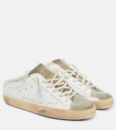 Golden Goose Super-star Sabot Sneakers In White_taupe_beige