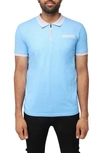 X-ray Pipe Trim Knit Polo In Baby Blue