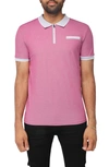 X-ray Pipe Trim Knit Polo In Raspberry