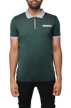 X-ray Pipe Trim Knit Polo In Jade Green