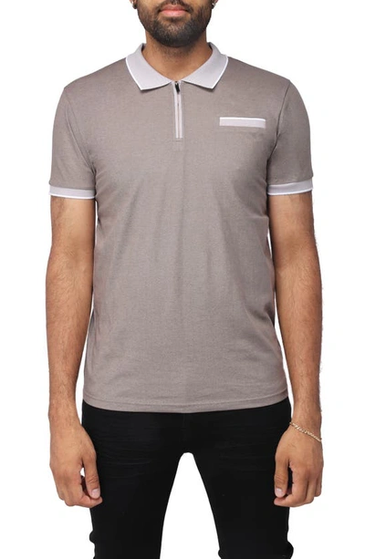 X-ray Pipe Trim Knit Polo In Brown