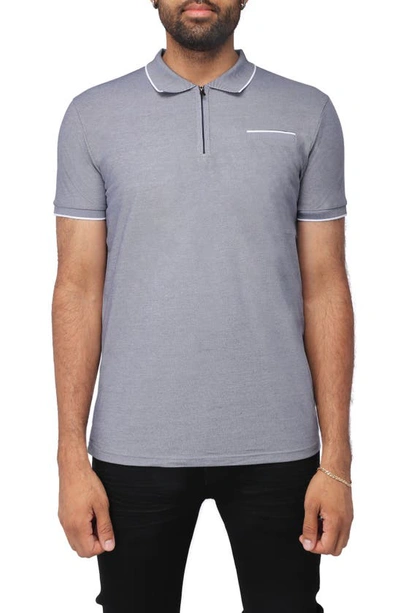 X-ray Pipe Trim Knit Polo In Light Navy