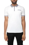X-ray Pipe Trim Knit Polo In White/ Black