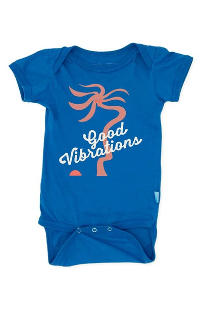 Feather 4 Arrow Babies' Good Vibrations Cotton Bodysuit In Blue