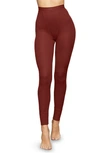 Skims Cotton Rib Thermal Leggings In Sangria