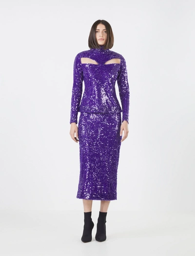 Bcbgmaxazria Elna Sequin Skirt In Violet