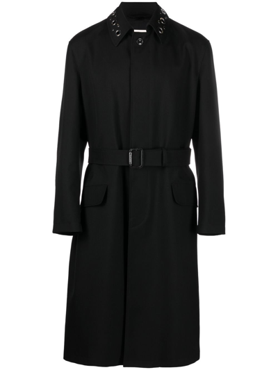 Alexander Mcqueen Black Single-breasted Trench Coat