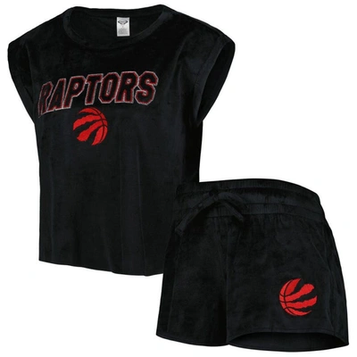 Concepts Sport Black Toronto Raptors Intermission T-shirt & Shorts Sleep Set