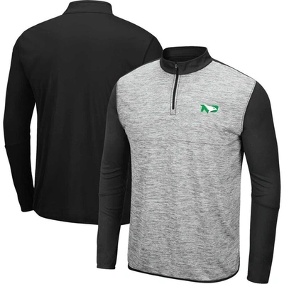 Colosseum Men's  Heather Gray, Black North Dakota Prospect Quarter-zip Jacket In Heather Gray,black