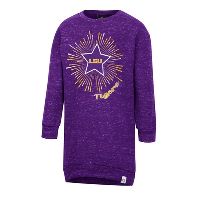 Colosseum Kids' Girls Toddler  Purple Lsu Tigers Cindy Lou Sweatshirt Dress