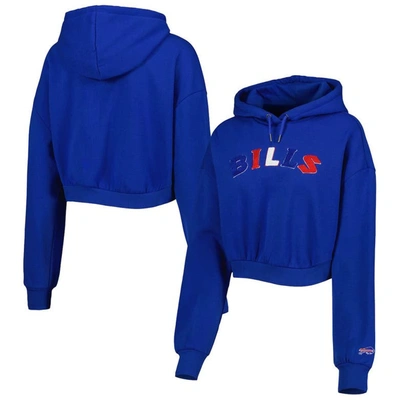 The Wild Collective Royal Buffalo Bills Cropped Pullover Hoodie