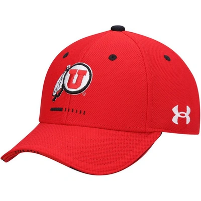 Under Armour Kids' Youth  Red Utah Utes Blitzing Accent Performance Adjustable Hat