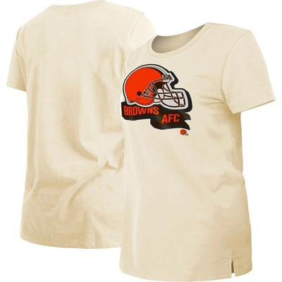 New Era Cream Cleveland Browns Chrome Sideline T-shirt