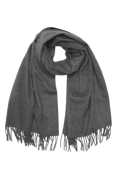 Amicale Cashmere Woven Wrap In Grey