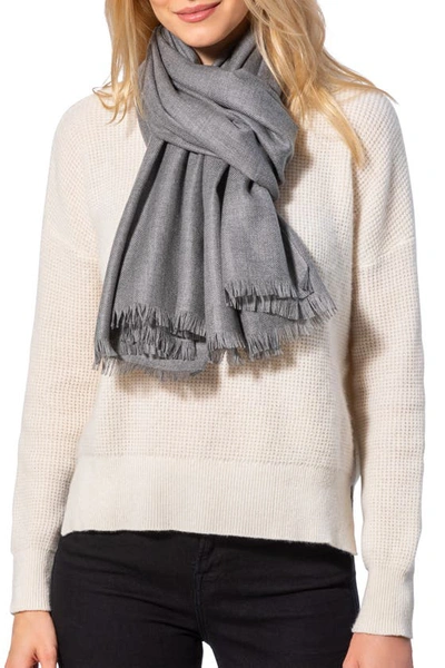 Amicale Solid Pashmina Scarf In Grey